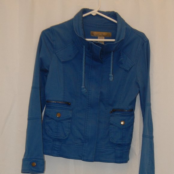 ANGEL KIM Periwinkle Blue Zippered Light Weight Jacket  Size S - Picture 2 of 7